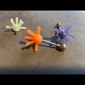 3 tickler tongue rings